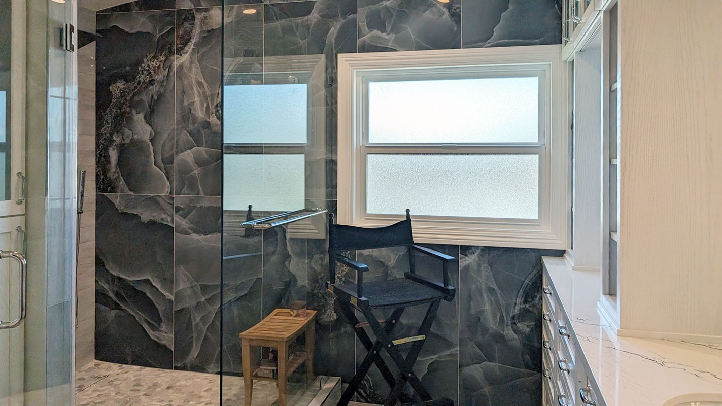 Makeup Central bathroom in Huntington Beach, California