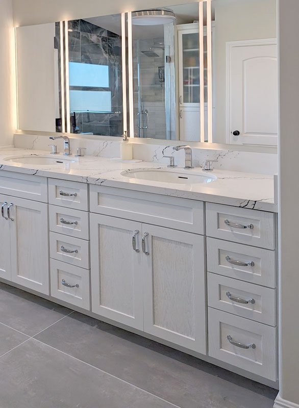 Makeup Central bathroom in Huntington Beach, California